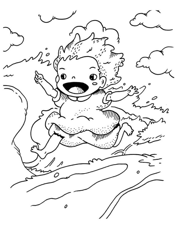 崖の上のポニョ 印刷可能な画像 ぬりえ