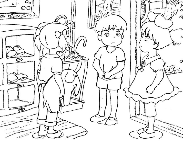 崖の上のポニョ 無料で印刷可能 ぬりえ