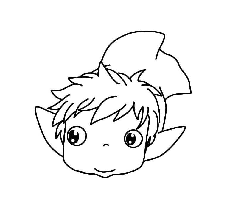 崖の上のポニョ 無料で描く ぬりえ
