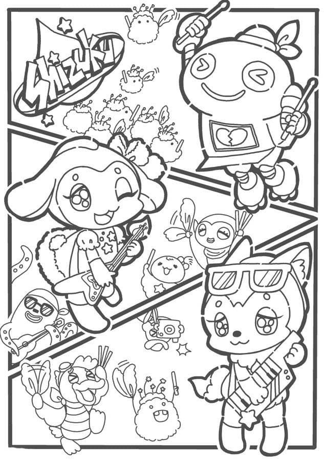 ガラピコぷ ぬりえ ぬりえ