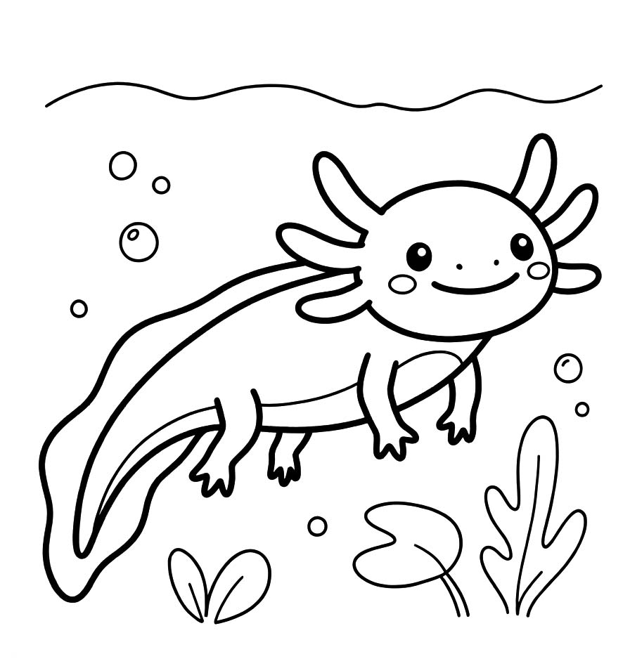 画像 アホロートル 簡単 ぬりえ
