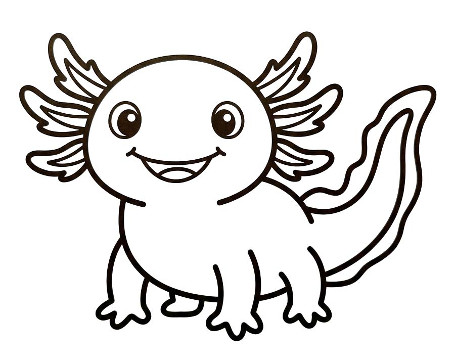 画像 アホロートル 基本的な ぬりえ