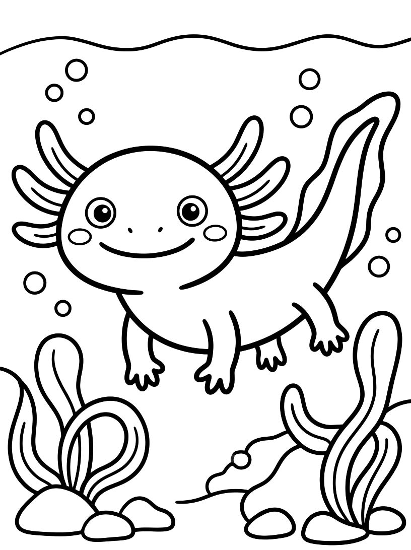 画像 アホロートル 無料 ぬりえ