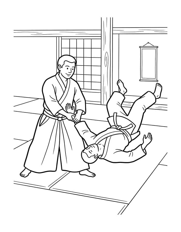 画像 合気道 簡単 ぬりえ