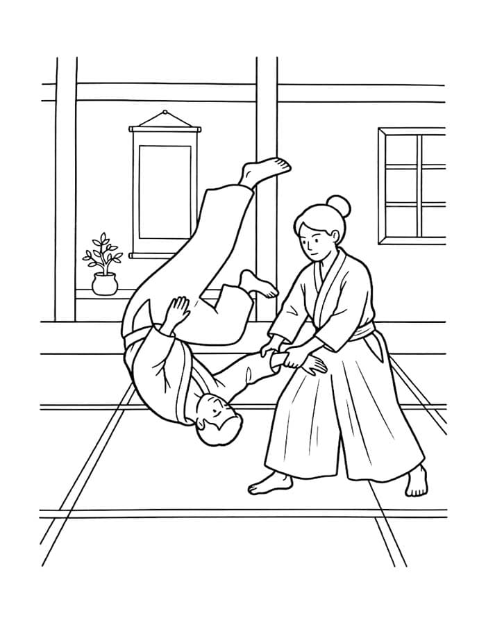 画像 合気道 無料で ぬりえ