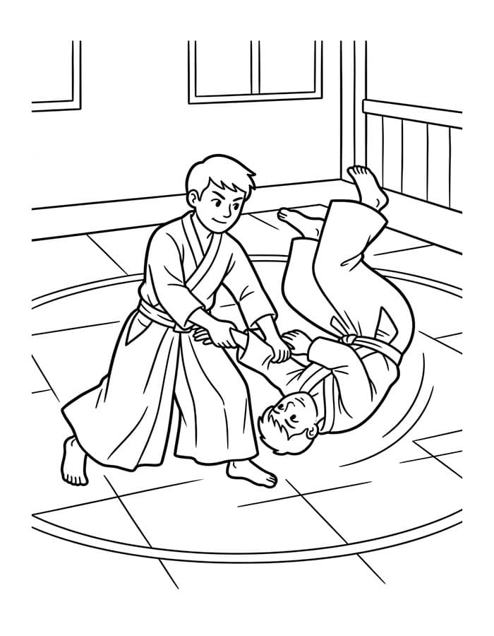 画像 合気道 単純 ぬりえ