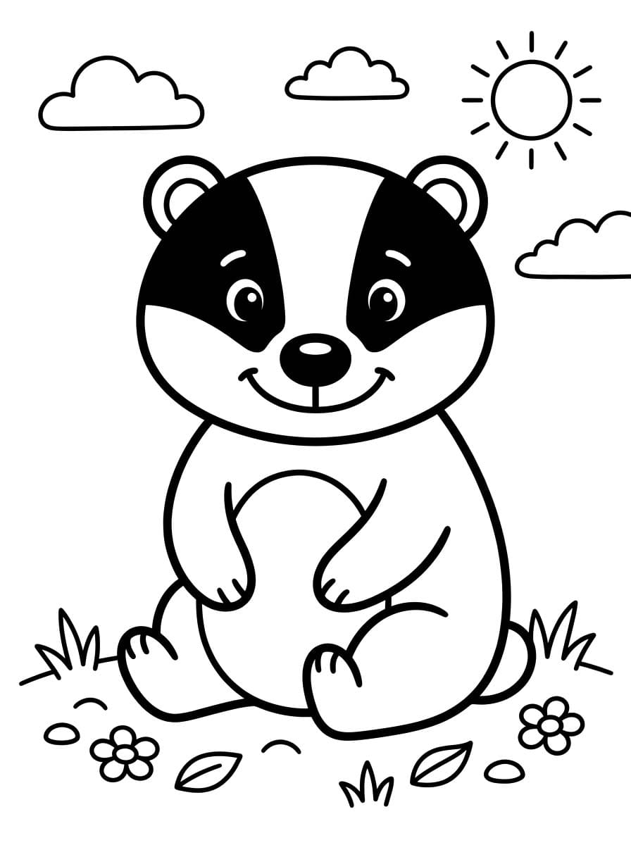 画像 アナグマ 印刷 ぬりえ