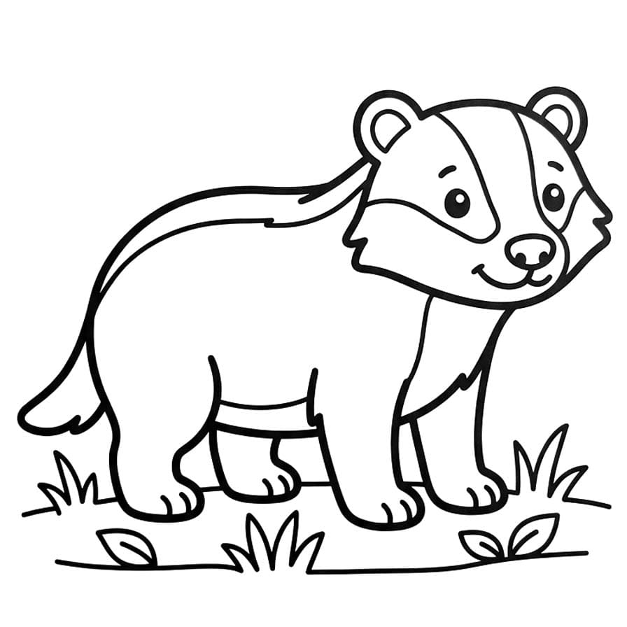 画像 アナグマ 基本的な ぬりえ