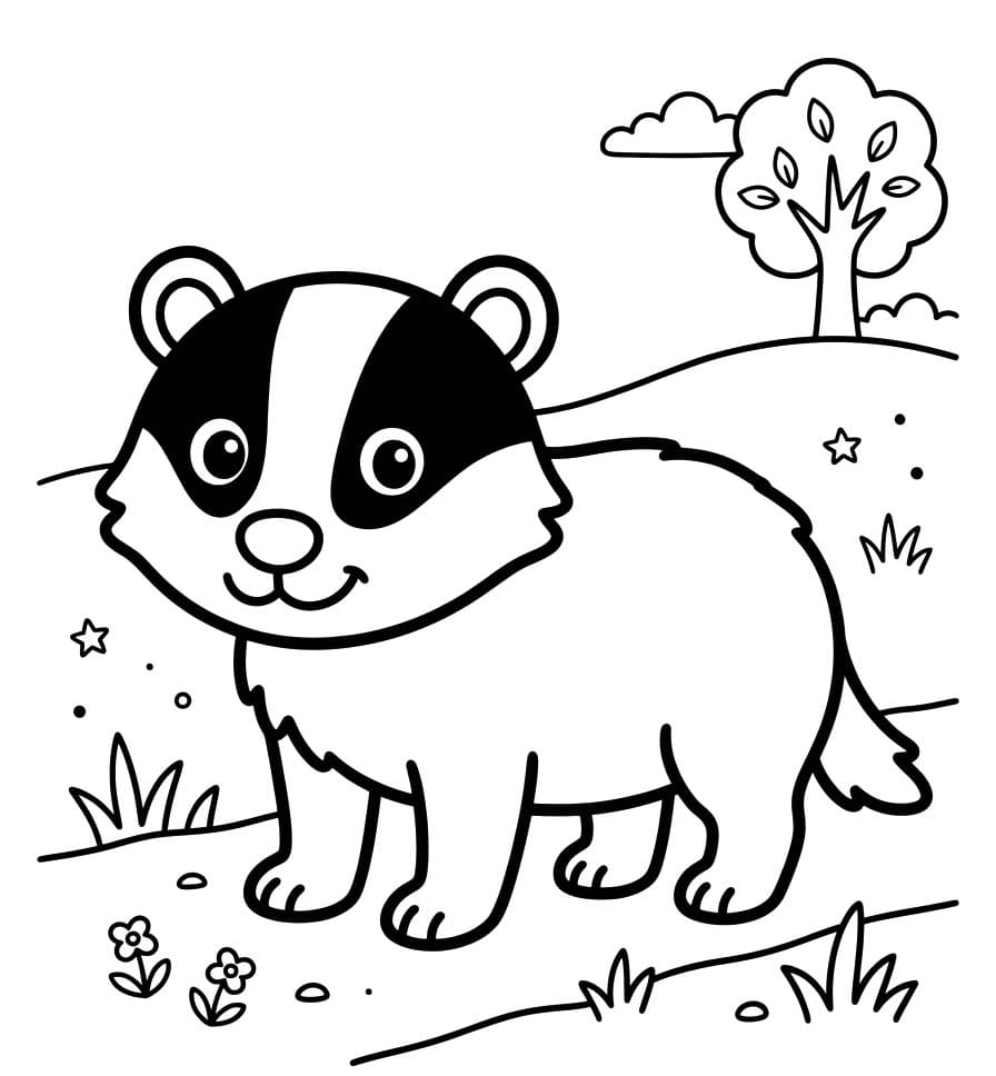 画像 アナグマ 無料で印刷可能 ぬりえ