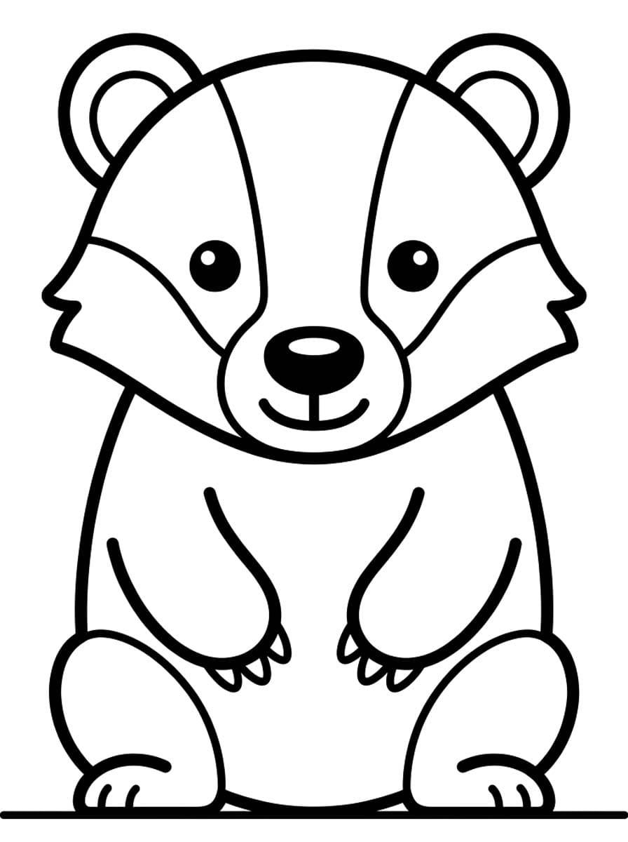 画像 アナグマ 無料で ぬりえ