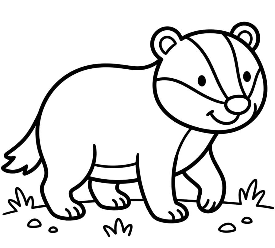 画像 アナグマ ぬりえ