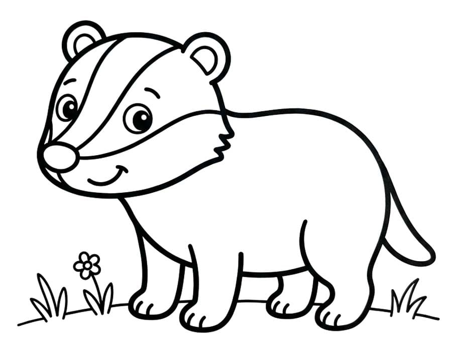 画像 アナグマ 単純 ぬりえ