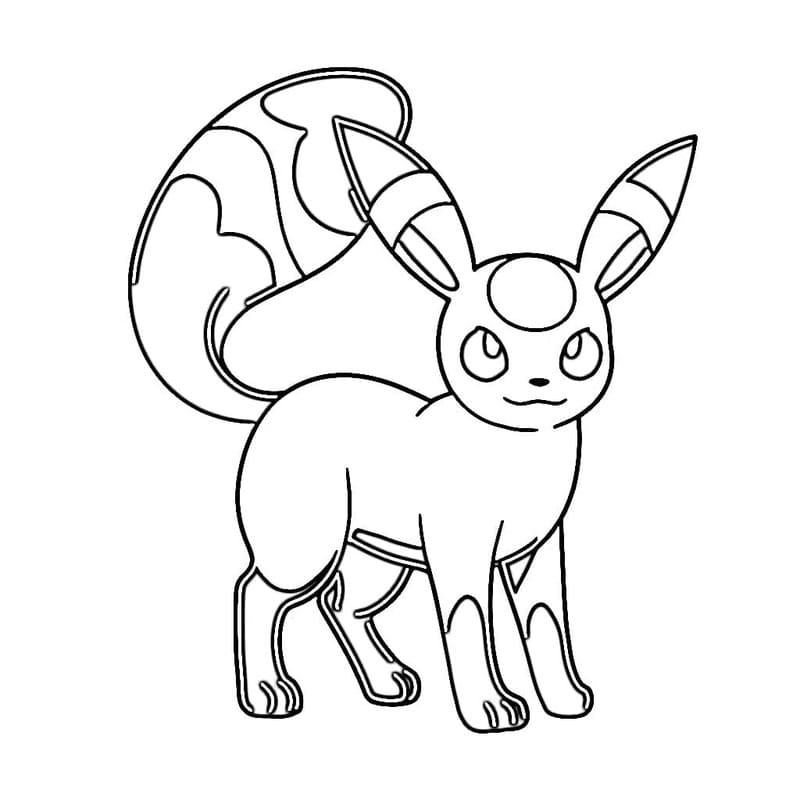 画像 ブラッキー 単純 ぬりえ