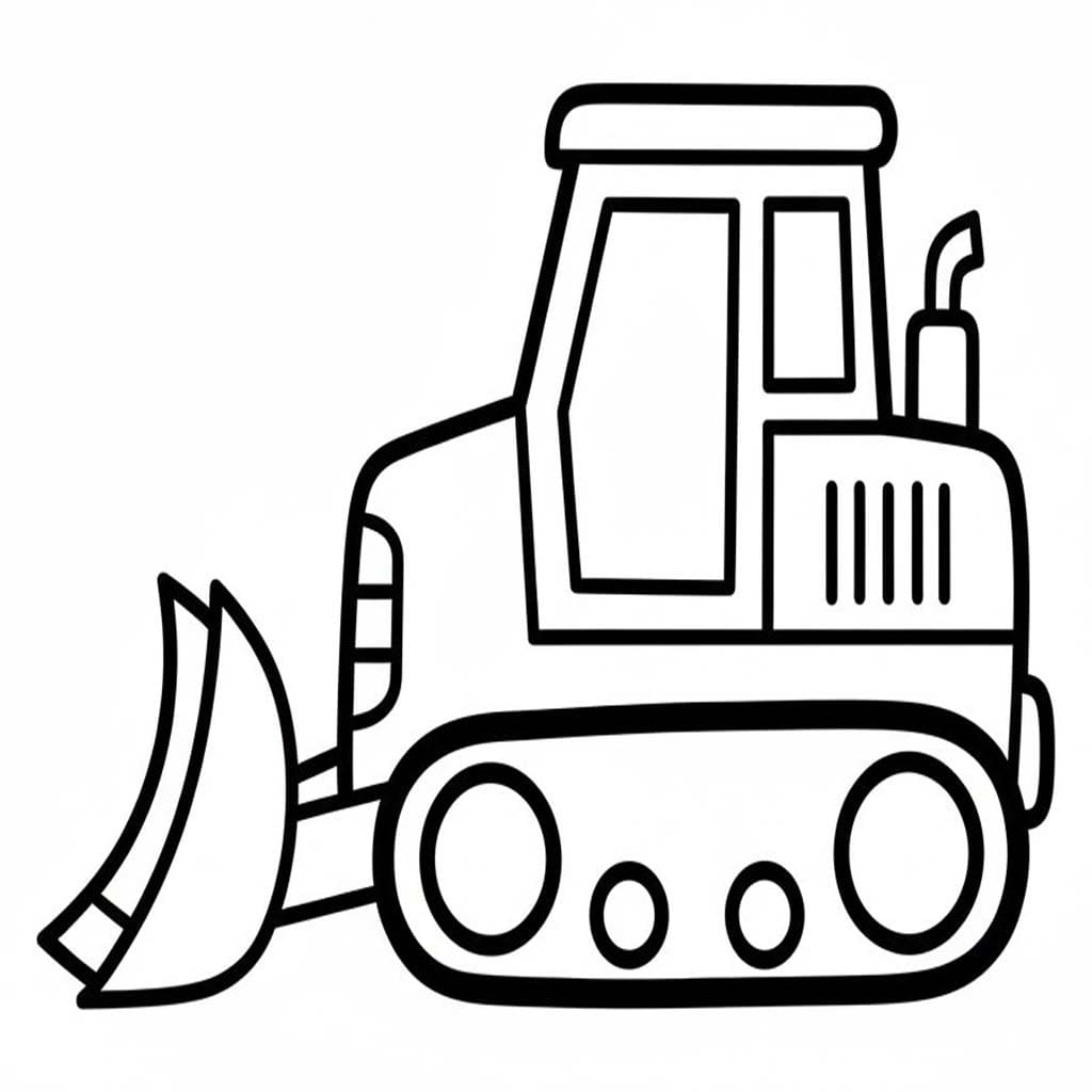 画像 ブルドーザー 単純 ぬりえ