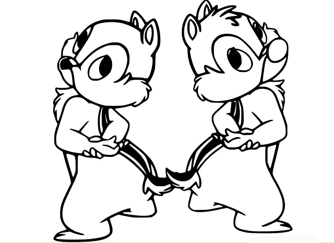 画像 チップとデール 基本的な ぬりえ