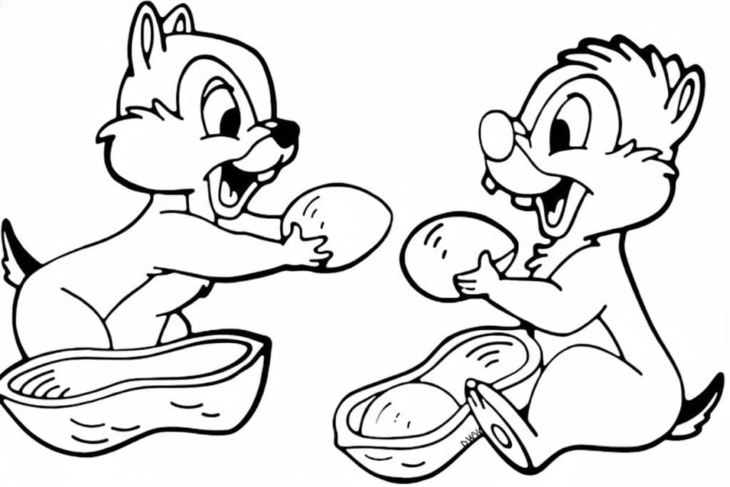 画像 チップとデール ぬりえ