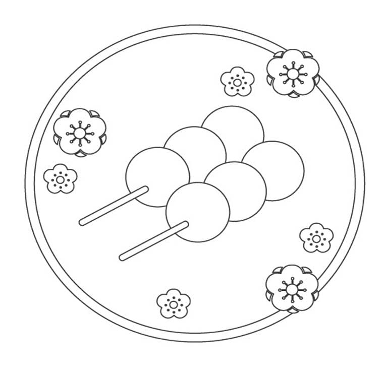 画像 団子 印刷可能 ぬりえ