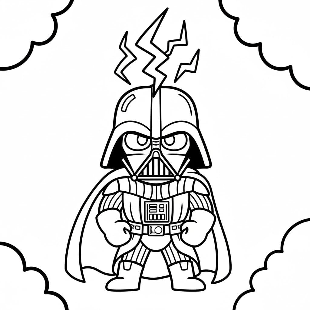 画像 ダース・ベイダー 単純 ぬりえ