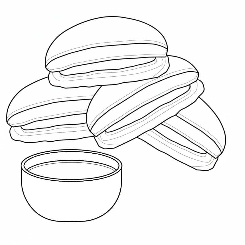 画像 どら焼き ぬりえ