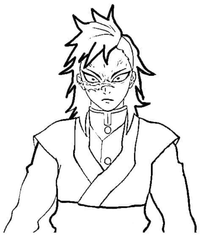 画像 不死川玄弥 単純 ぬりえ