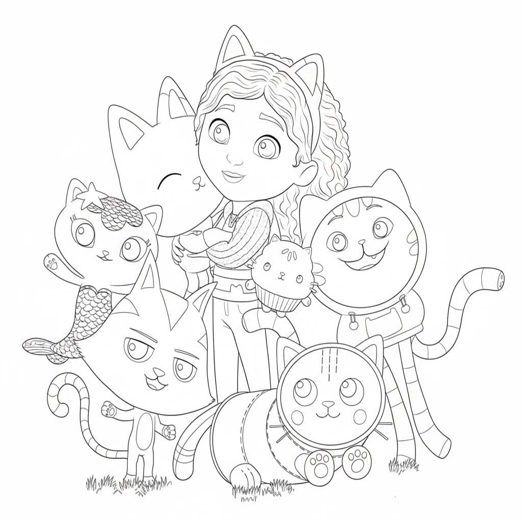 画像 ギャビーのドールハウス 単純 ぬりえ