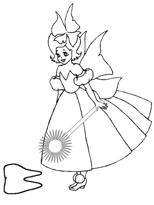 画像 歯の妖精 基本的な ぬりえ