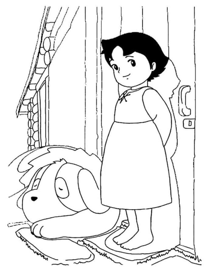 画像 ハイジ 簡単 ぬりえ