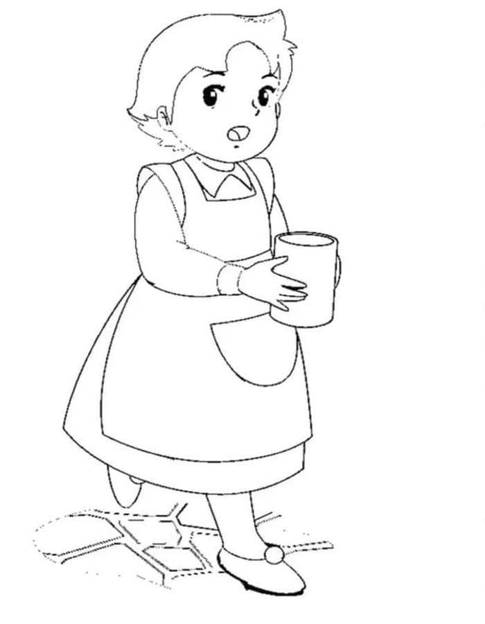 画像 ハイジ 基本的な ぬりえ