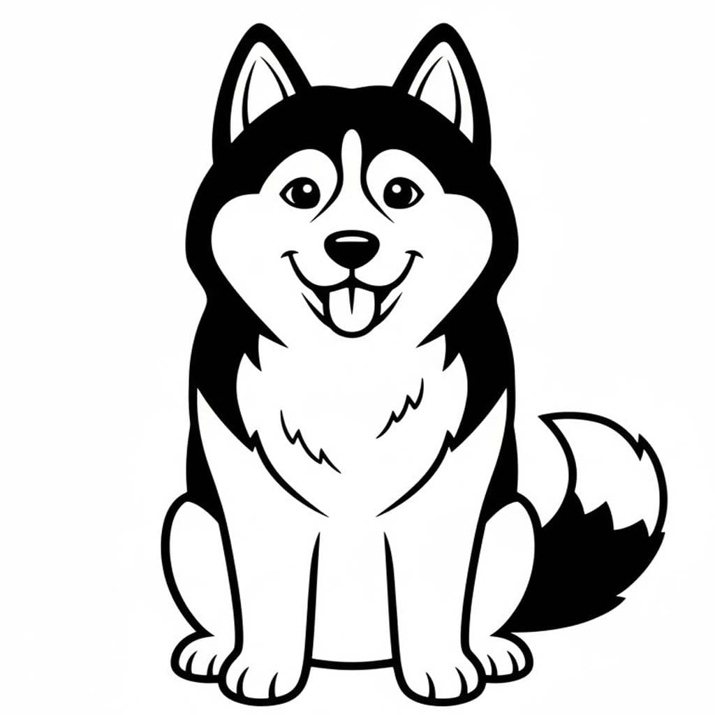 画像 ハスキー 印刷 ぬりえ