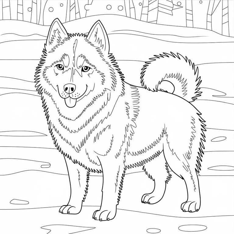 画像 ハスキー 基本的な ぬりえ