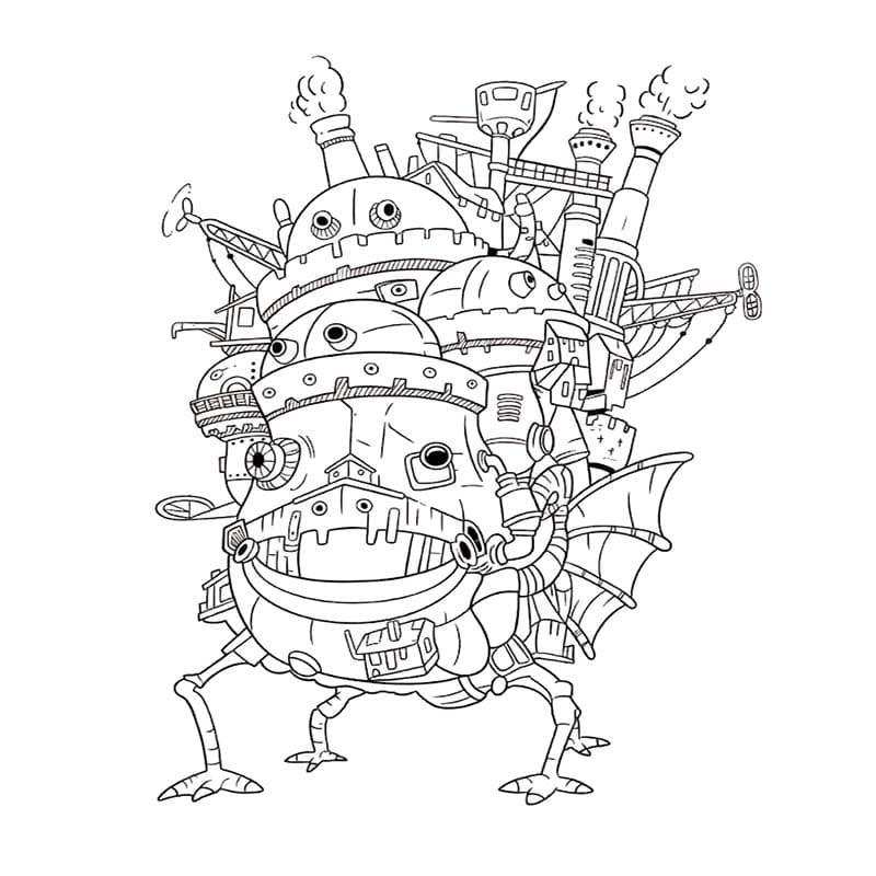 画像 ハウルの動く城 簡単 ぬりえ