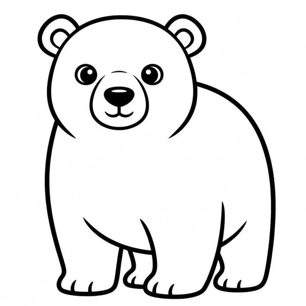 画像 ホッキョクグマ 無料で ぬりえ