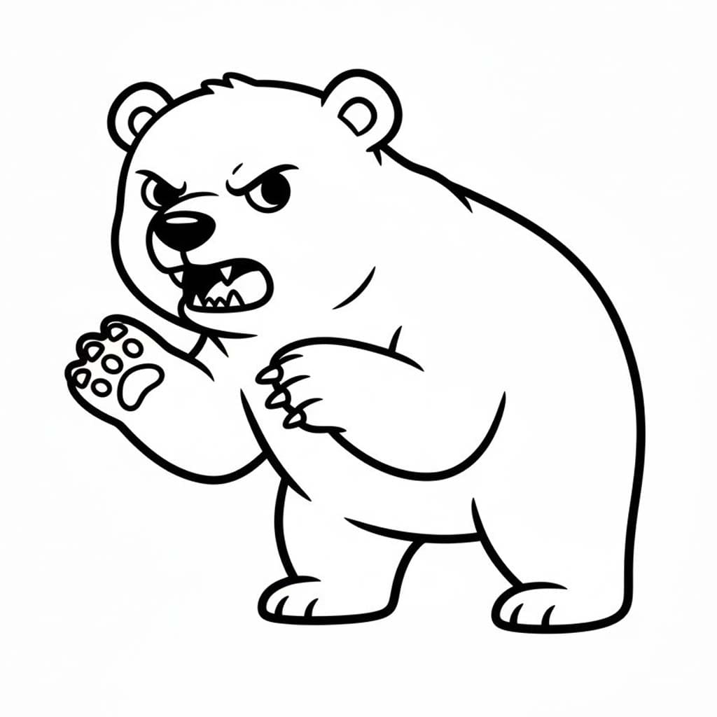 画像 ホッキョクグマ 単純 ぬりえ