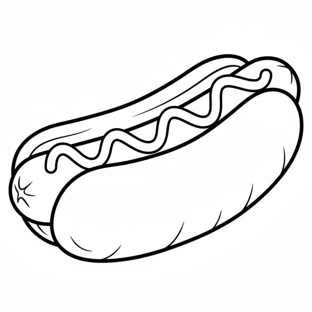 画像 ホットドッグ 基本的な ぬりえ