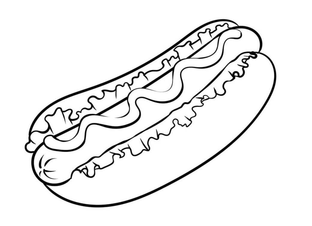 画像 ホットドッグ 無料で ぬりえ