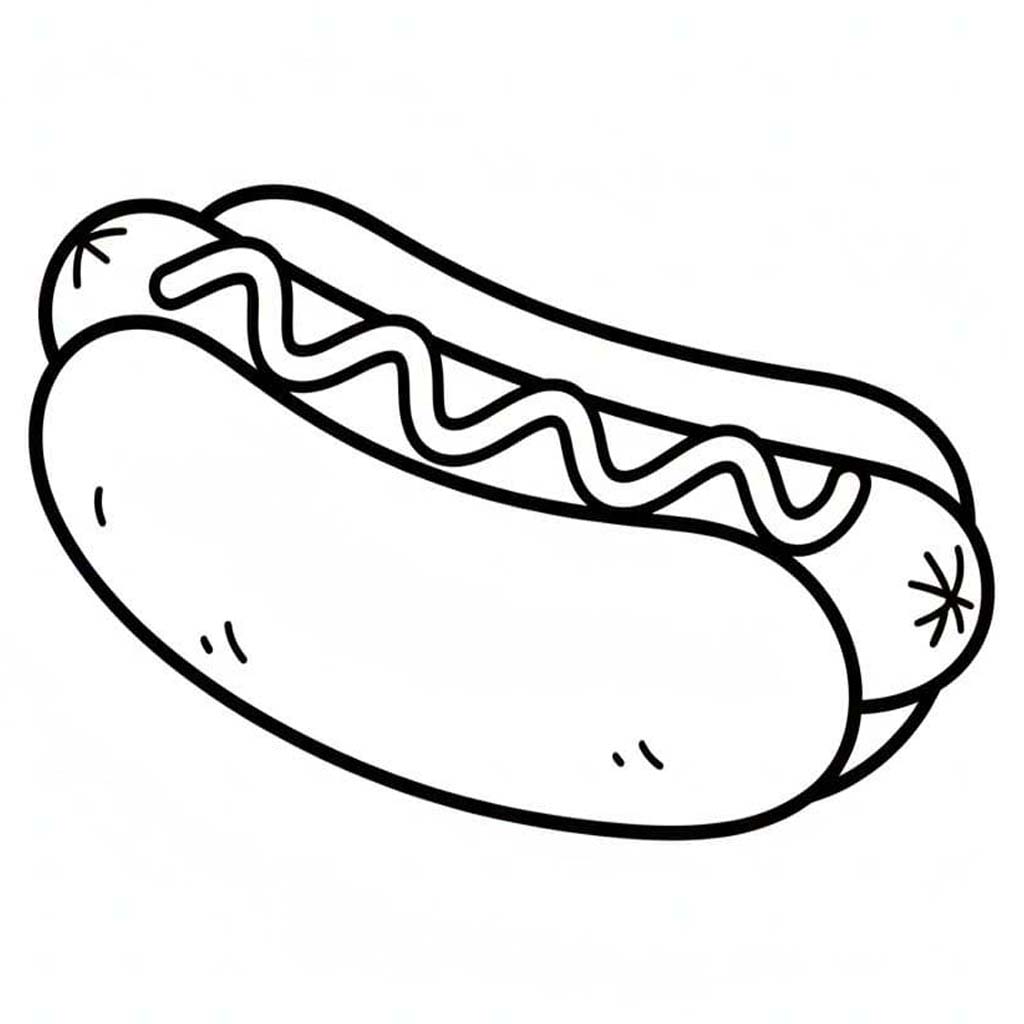 画像 ホットドッグ 無料 ぬりえ