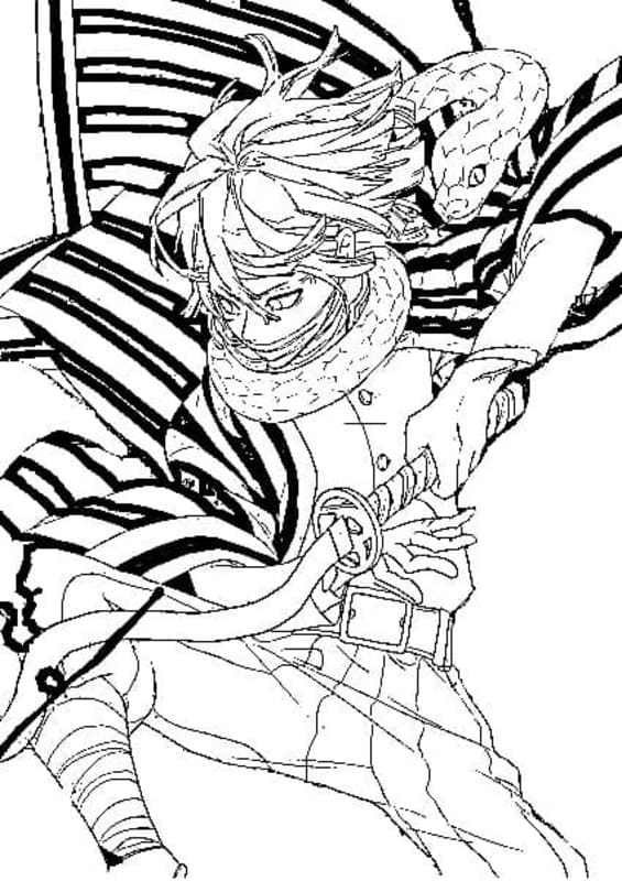 画像 伊黒小芭内 無料で印刷可能 ぬりえ