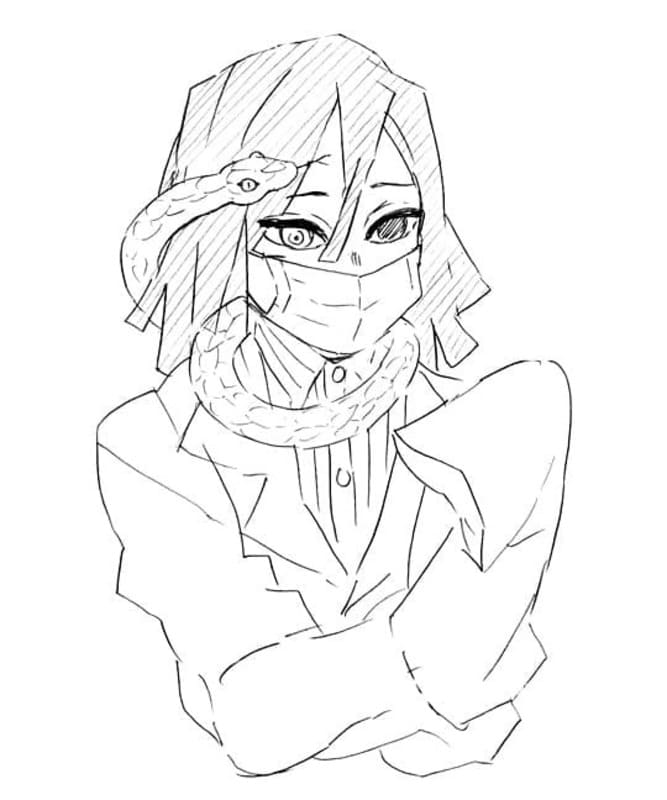 画像 伊黒小芭内 ぬりえ