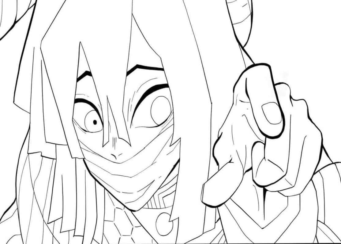 画像 伊黒小芭内 単純 ぬりえ