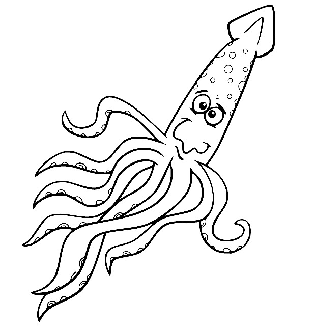 画像 イカ 基本的な ぬりえ