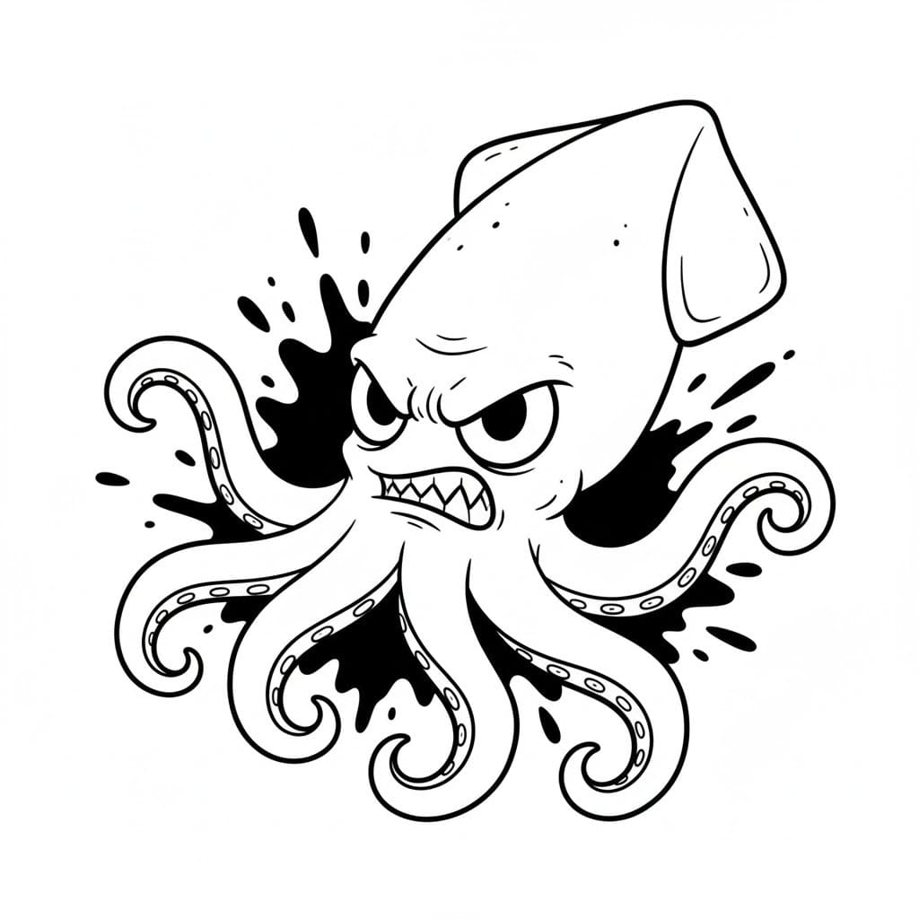 画像 イカ 単純 ぬりえ