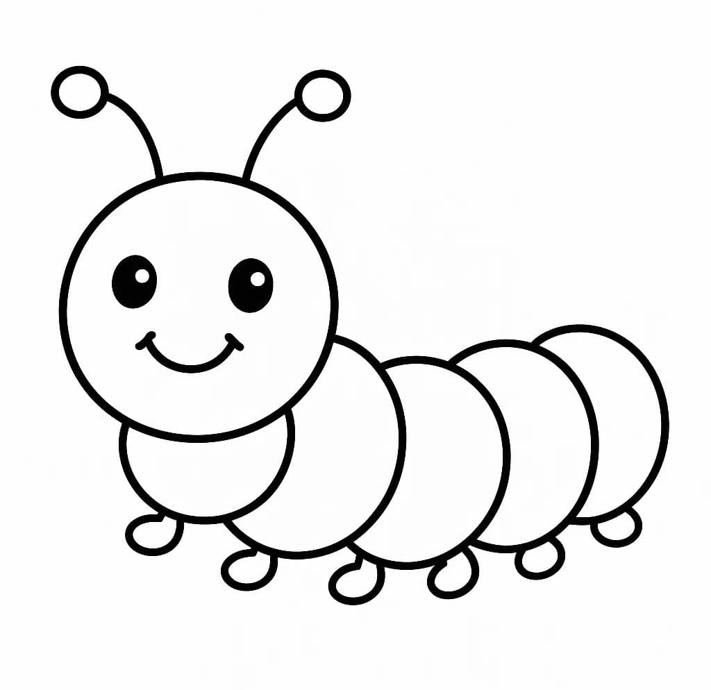 画像 イモムシ 簡単 ぬりえ