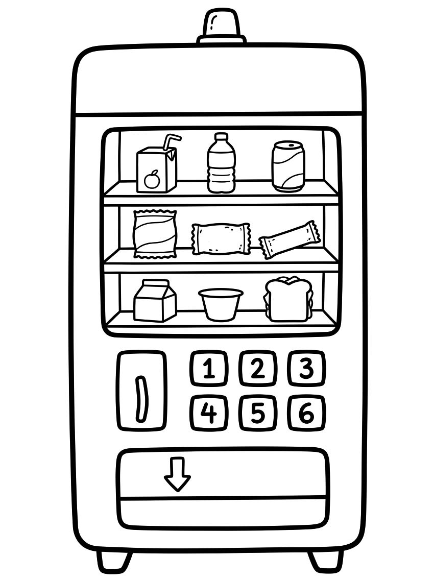 画像 自動販売機 印刷 ぬりえ