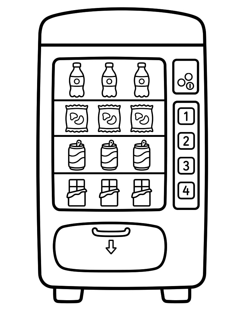 画像 自動販売機 簡単 ぬりえ