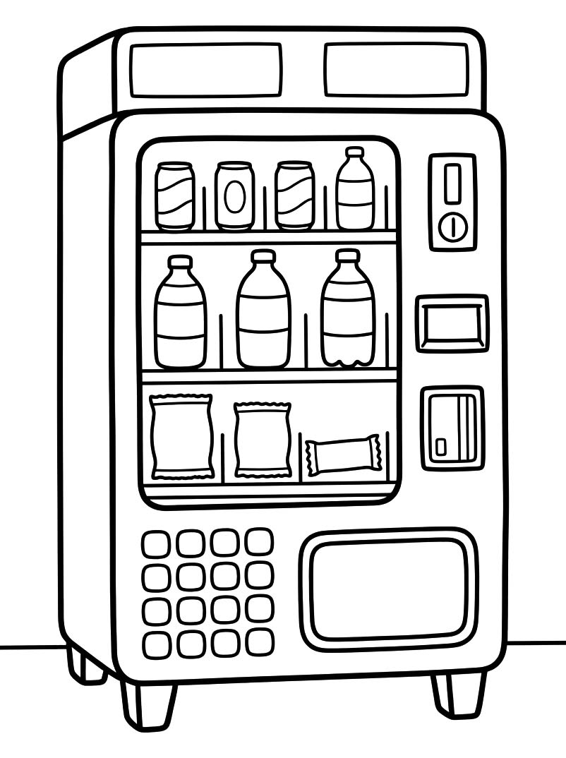 画像 自動販売機 無料で印刷可能 ぬりえ