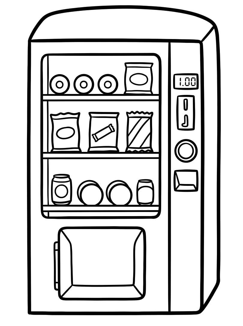 画像 自動販売機 無料で ぬりえ