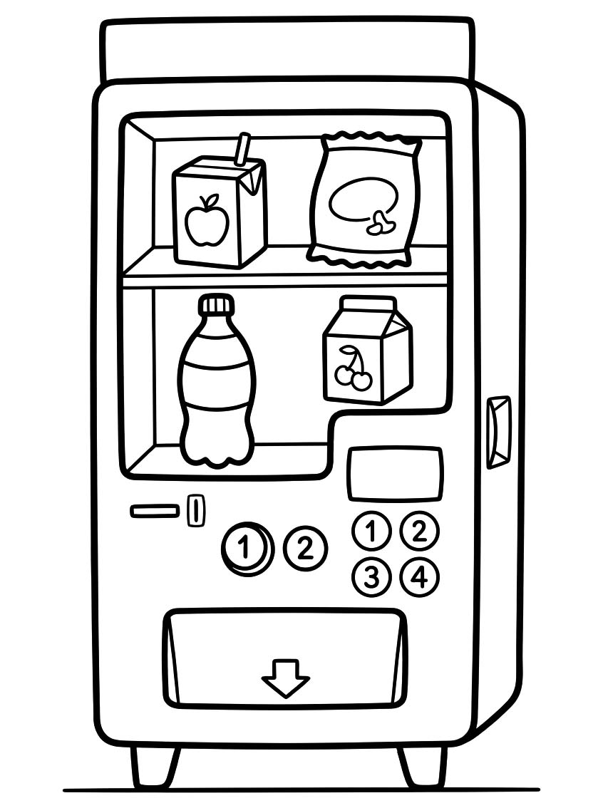 画像 自動販売機 無料 ぬりえ