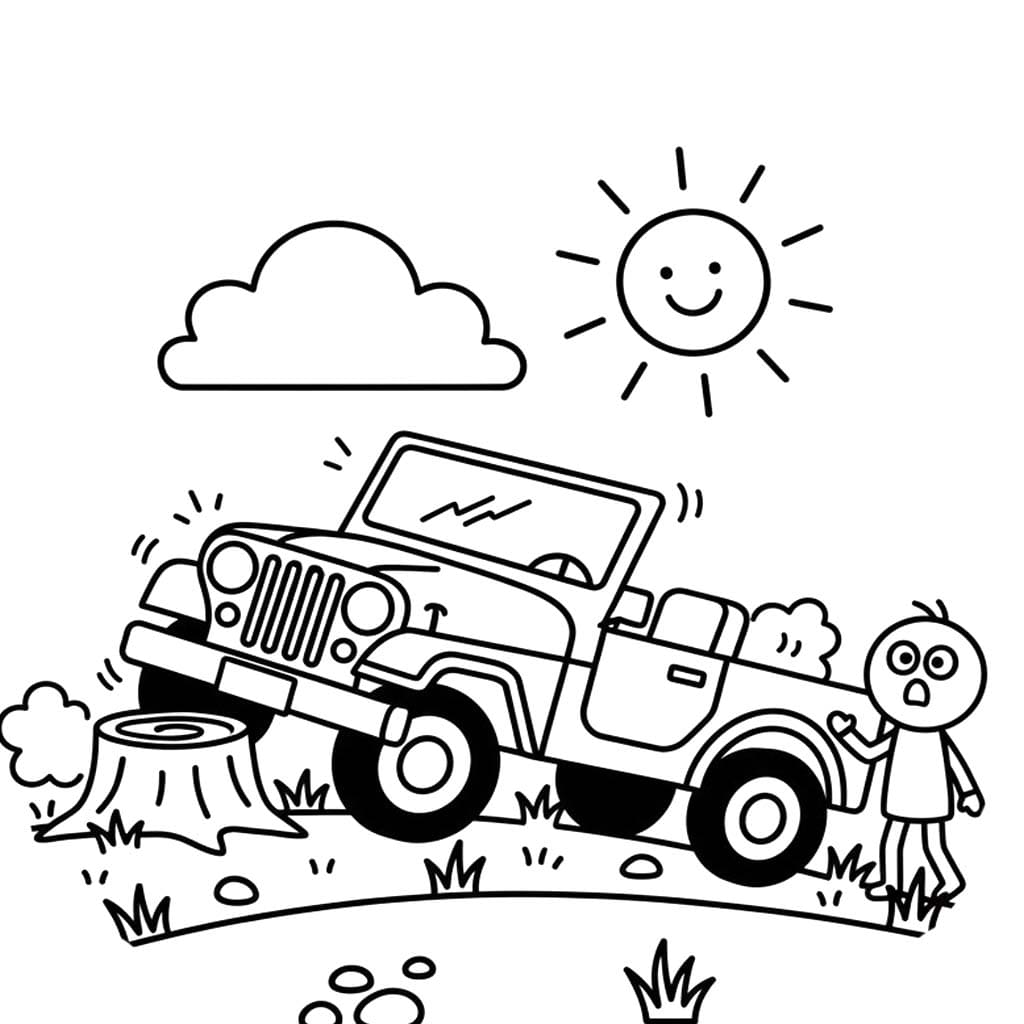 画像 ジープ 印刷 ぬりえ