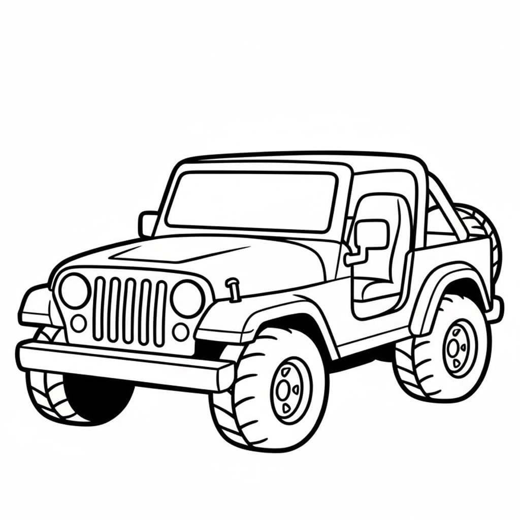 画像 ジープ 無料で ぬりえ