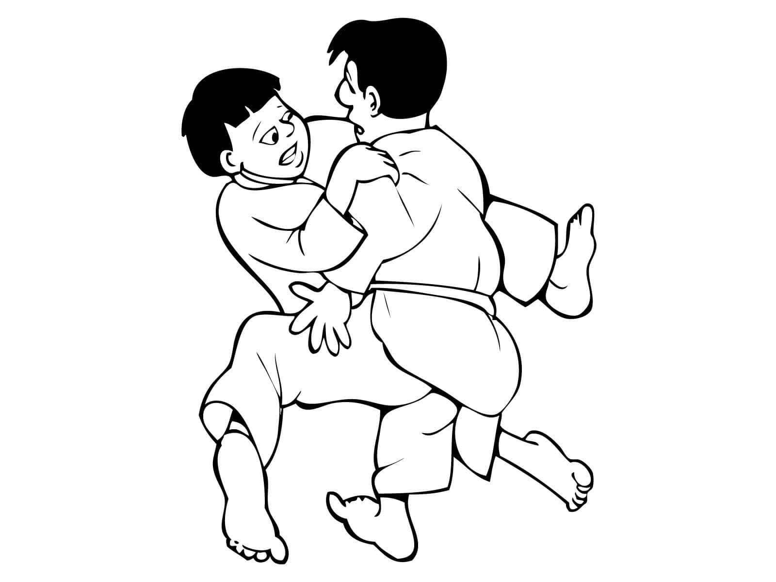 画像 柔道 簡単 ぬりえ